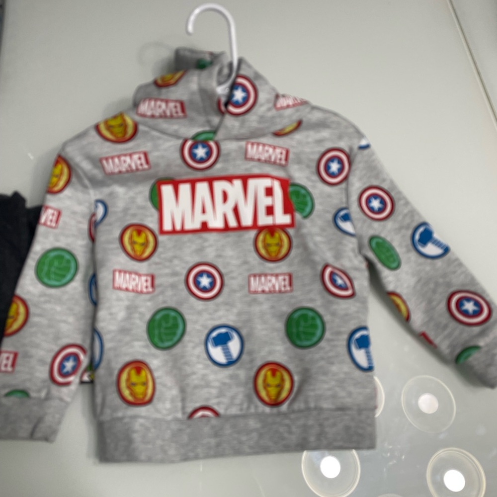 Marvel Kids Gray Jacket with Colorful Logos